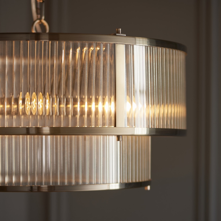 Endon 110944 - Kædeophængt lysekrone RIDGETON 5xE14/6W/230V messing