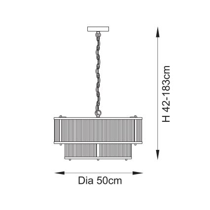 Endon 110944 - Kædeophængt lysekrone RIDGETON 5xE14/6W/230V messing