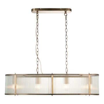 Endon 110945 - Pendel med kædeophæng RIDGETON 4xE14/6W/230V messing/transparent