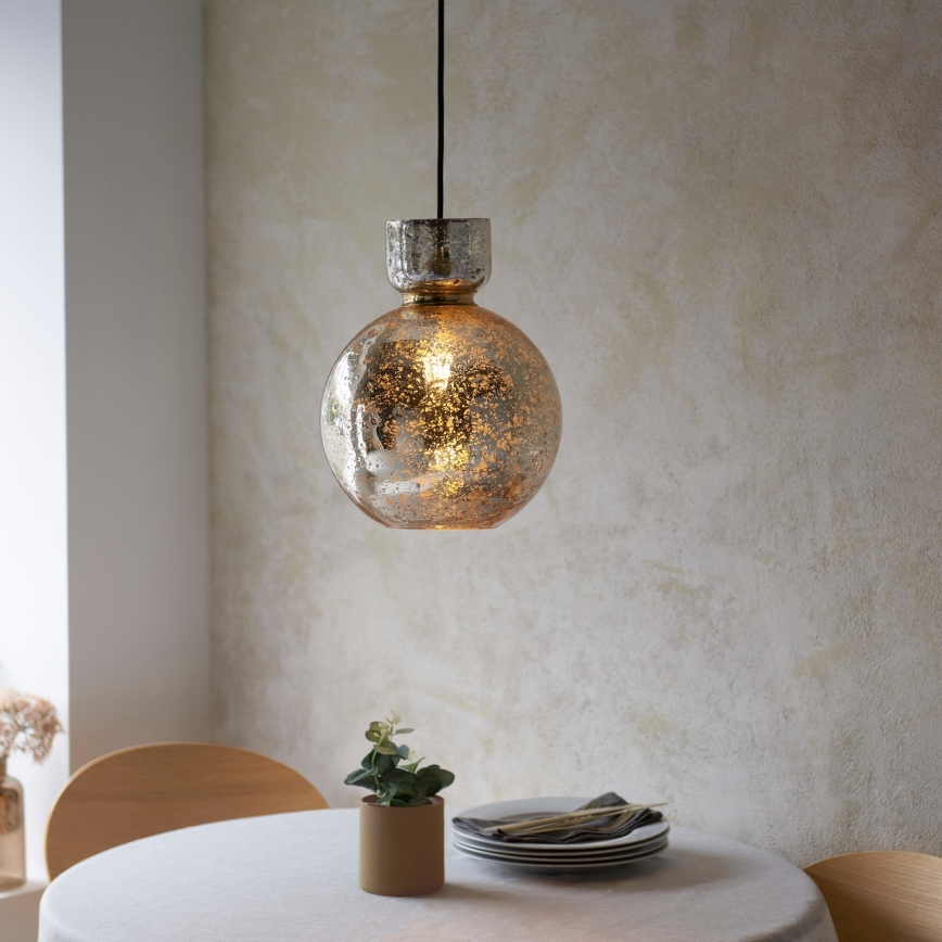 Endon 111336 - Pendel med kabel 1xE27/10W/230V guld/røget sort
