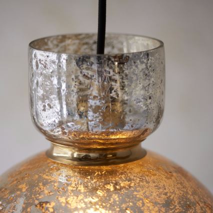 Endon 111336 - Pendel med kabel 1xE27/10W/230V guld/røget sort