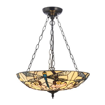 Endon 111869 - Lysekrone på kæde Tiffany ASHTON 3xE27/10W/230V Ø 45 cm