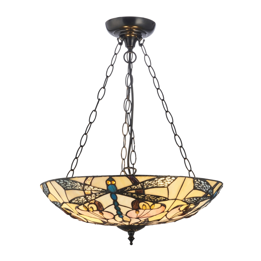 Endon 111869 - Lysekrone på kæde Tiffany ASHTON 3xE27/10W/230V Ø 45 cm