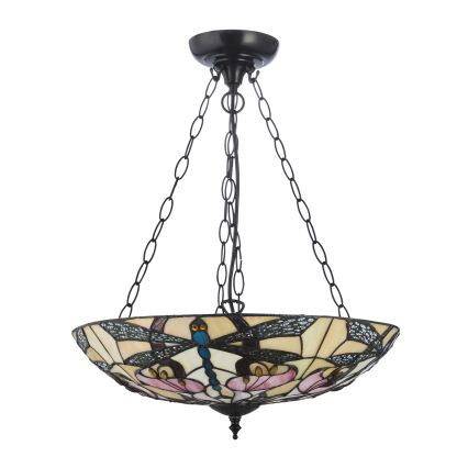 Endon 111869 - Lysekrone på kæde Tiffany ASHTON 3xE27/10W/230V Ø 45 cm
