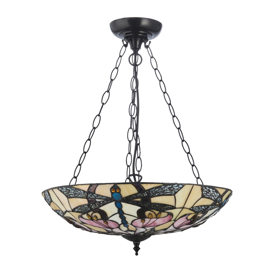 Endon 111869 - Lysekrone på kæde Tiffany ASHTON 3xE27/10W/230V Ø 45 cm