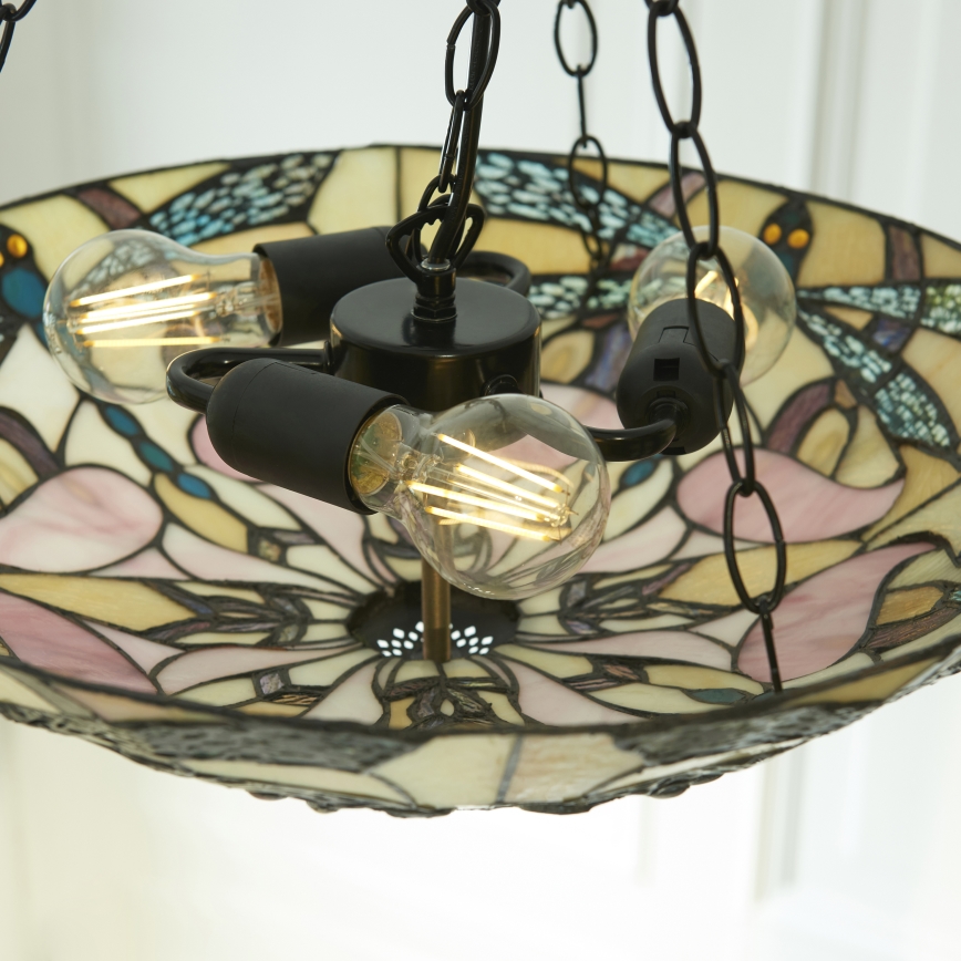 Endon 111869 - Lysekrone på kæde Tiffany ASHTON 3xE27/10W/230V Ø 45 cm