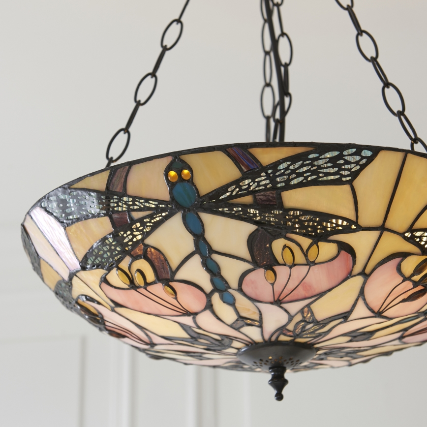 Endon 111869 - Lysekrone på kæde Tiffany ASHTON 3xE27/10W/230V Ø 45 cm