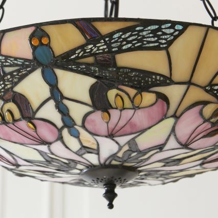 Endon 111869 - Lysekrone på kæde Tiffany ASHTON 3xE27/10W/230V Ø 45 cm