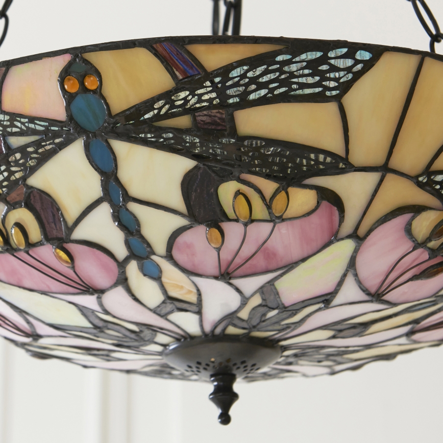 Endon 111869 - Lysekrone på kæde Tiffany ASHTON 3xE27/10W/230V Ø 45 cm