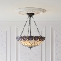 Endon 111872 - Tiffany HUTCHINSON lysekrone med kæde, 3 x E27/60 W/230 V, Ø 50 cm