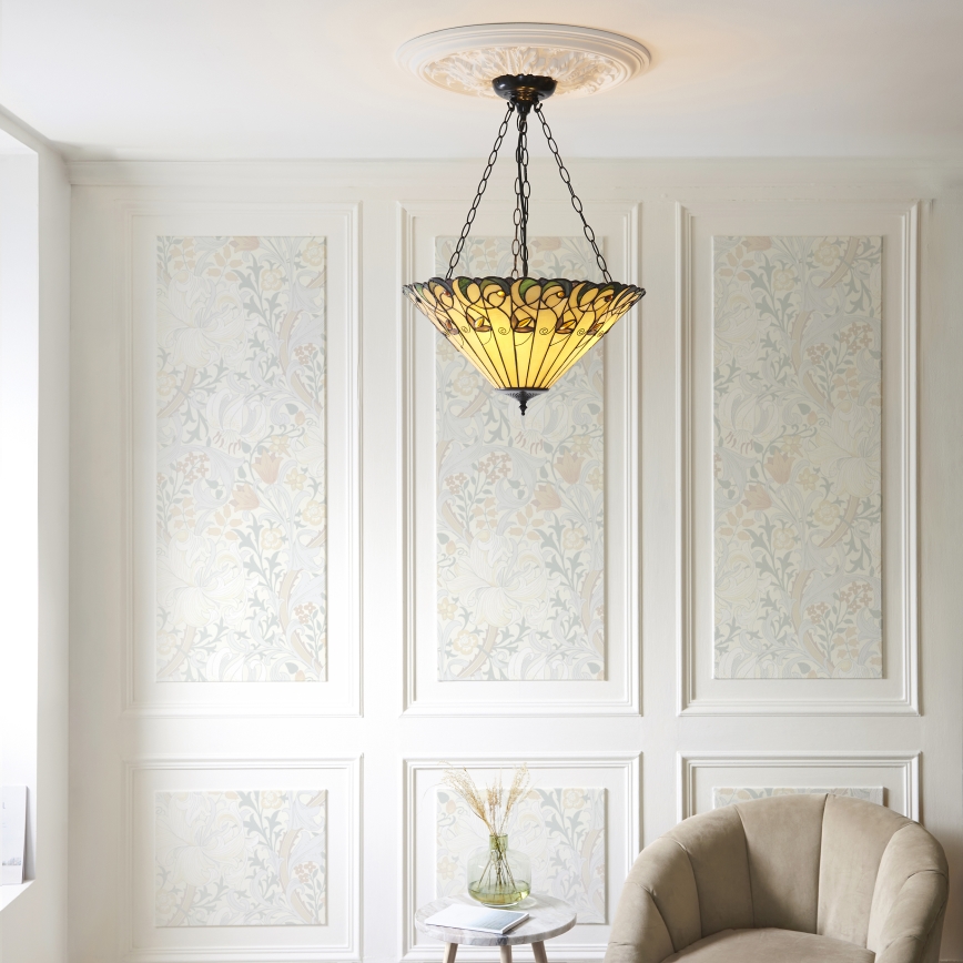 Endon 111881 - Lysekrone med kæde Tiffany JAMELIA 3xE27/10W/230V Ø 50 cm