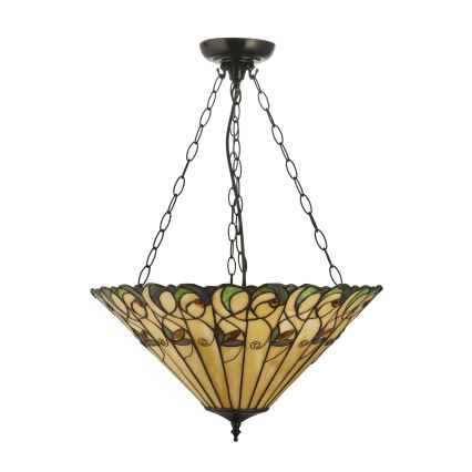Endon 111881 - Lysekrone med kæde Tiffany JAMELIA 3xE27/10W/230V Ø 50 cm