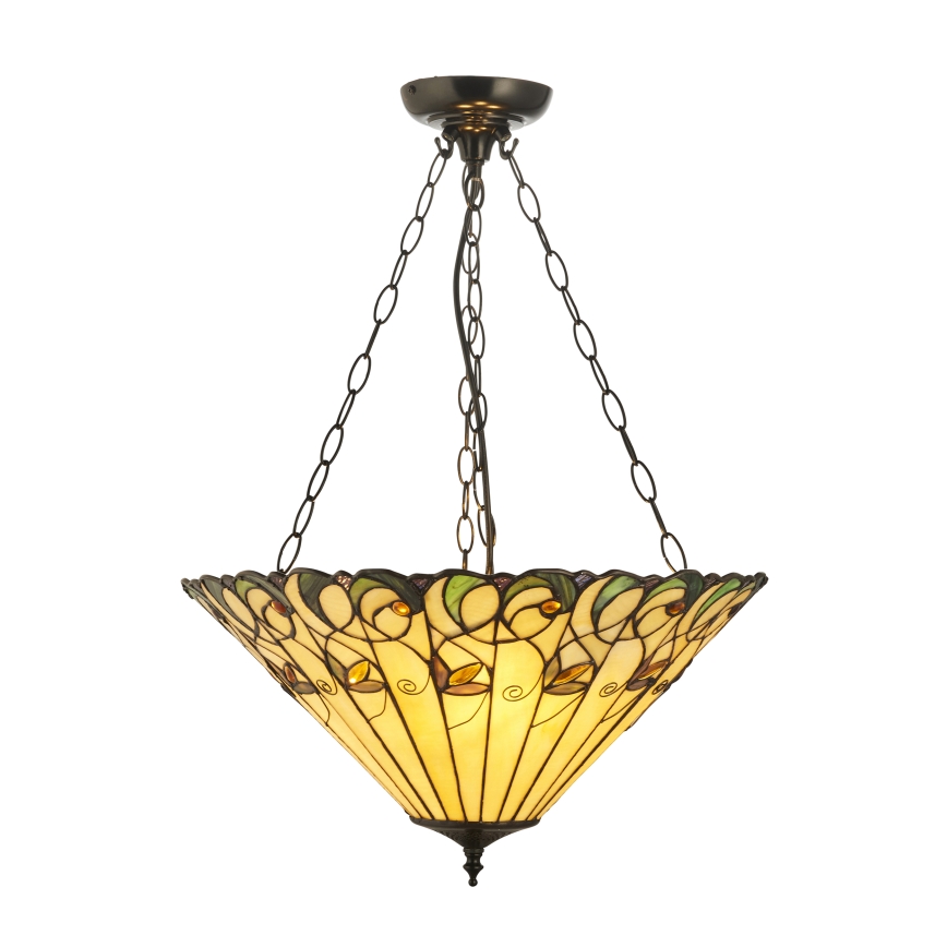 Endon 111881 - Lysekrone med kæde Tiffany JAMELIA 3xE27/10W/230V Ø 50 cm