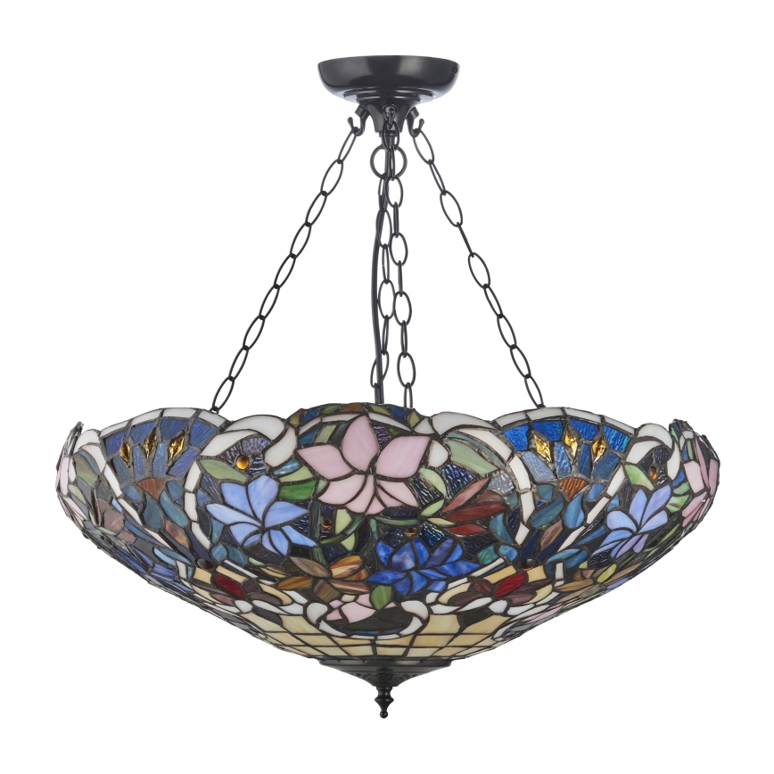 Endon 111887 - Lysekrone på kæde Tiffany SULLIVAN 3xE27/10W/230V Ø 57 cm