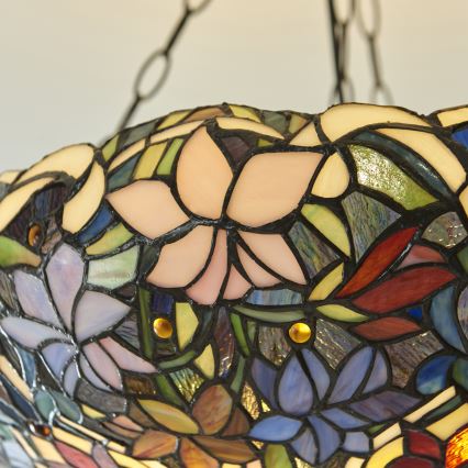 Endon 111887 - Lysekrone på kæde Tiffany SULLIVAN 3xE27/10W/230V Ø 57 cm