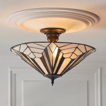 Endon 111895 - Overflademonteret Tiffany-lysekrone ASTORIA 3xE27/10W/230V Ø 48 cm