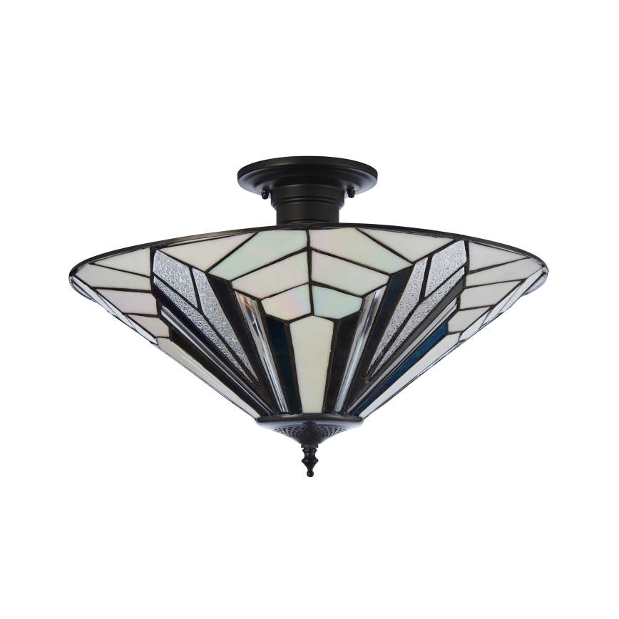 Endon 111895 - Overflademonteret Tiffany-lysekrone ASTORIA 3xE27/10W/230V Ø 48 cm