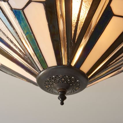 Endon 111895 - Overflademonteret Tiffany-lysekrone ASTORIA 3xE27/10W/230V Ø 48 cm