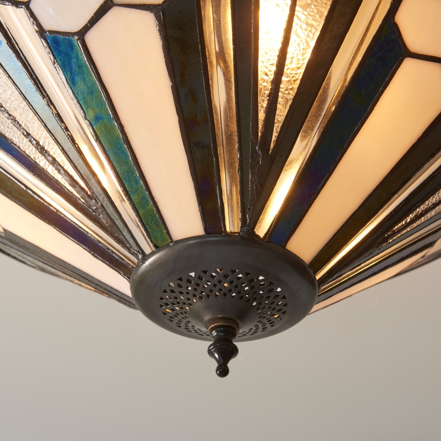 Endon 111895 - Overflademonteret Tiffany-lysekrone ASTORIA 3xE27/10W/230V Ø 48 cm