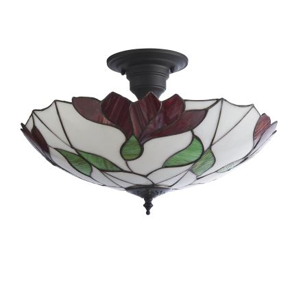 Endon 111896 - Fladmonteret Tiffany-loftlampe BOTANICA 3xE27/10W/230V Ø 45 cm