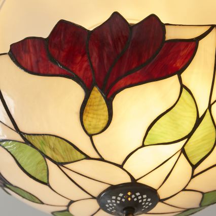 Endon 111896 - Fladmonteret Tiffany-loftlampe BOTANICA 3xE27/10W/230V Ø 45 cm