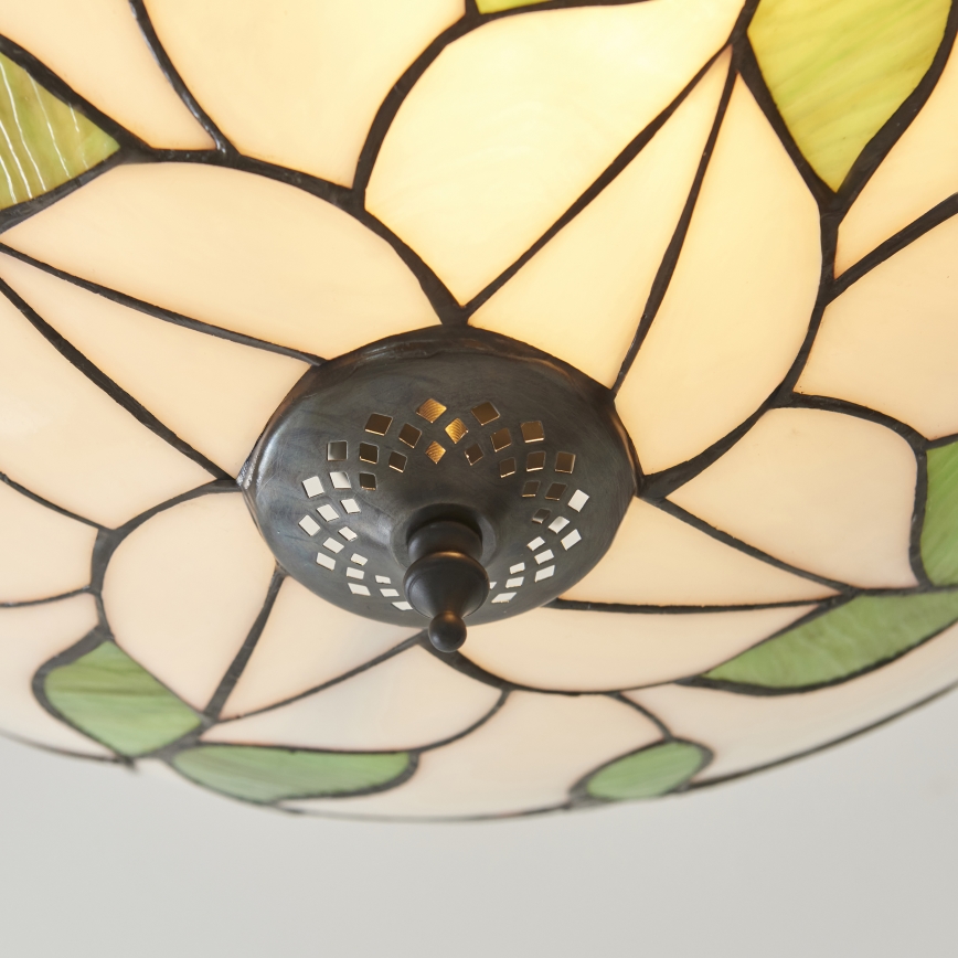 Endon 111896 - Fladmonteret Tiffany-loftlampe BOTANICA 3xE27/10W/230V Ø 45 cm