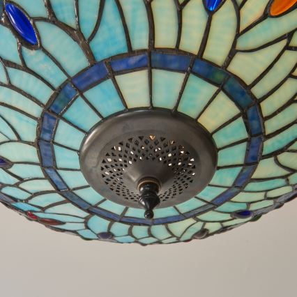 Endon 111897 - Overflademonteret Tiffany-lysekrone DRAGONFLY 3xE27/10W/230V Ø 41 cm