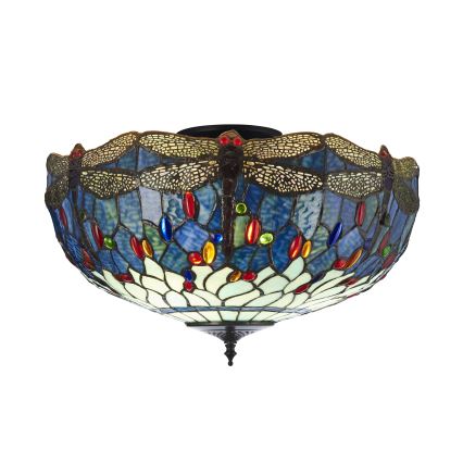 Endon 111899 - Tiffany DRAGONFLY loftlampe 3xE27/10W/230V Ø 50 cm
