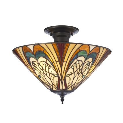 Endon 111905 - Overflademonteret Tiffany-lysekrone HECTOR, 3xE27/10W/230V, Ø 40 cm