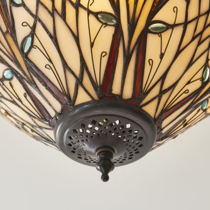 Endon 111905 - Overflademonteret Tiffany-lysekrone HECTOR, 3xE27/10W/230V, Ø 40 cm