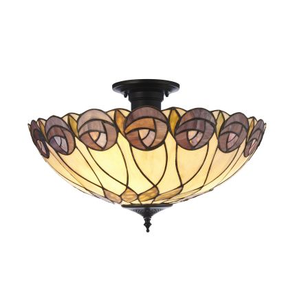 Endon 111906 - Overflademonteret Tiffany-loftlampe HUTCHINSON 3xE27/10W/230V Ø 50 cm