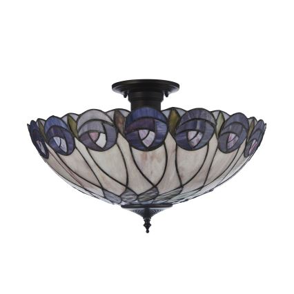 Endon 111906 - Overflademonteret Tiffany-loftlampe HUTCHINSON 3xE27/10W/230V Ø 50 cm