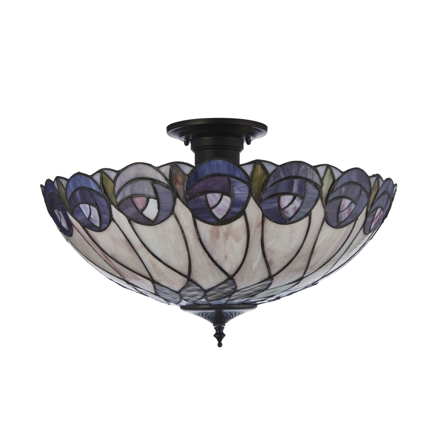 Endon 111906 - Overflademonteret Tiffany-loftlampe HUTCHINSON 3xE27/10W/230V Ø 50 cm