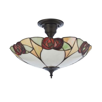 Endon 111907 - Overflademonteret Tiffany-lysekrone INGRAM 3xE27/10W/230V Ø 45 cm