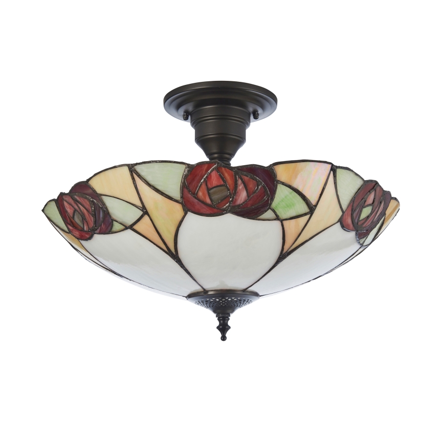 Endon 111907 - Overflademonteret Tiffany-lysekrone INGRAM 3xE27/10W/230V Ø 45 cm
