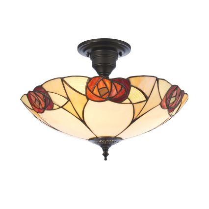 Endon 111907 - Overflademonteret Tiffany-lysekrone INGRAM 3xE27/10W/230V Ø 45 cm