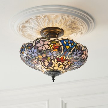 Endon 111915 - Påbygget Tiffany-loftlampe SULLIVAN 3xE27/10W/230V Ø 40 cm