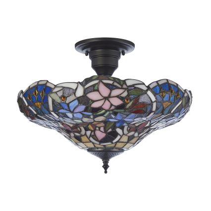 Endon 111915 - Påbygget Tiffany-loftlampe SULLIVAN 3xE27/10W/230V Ø 40 cm