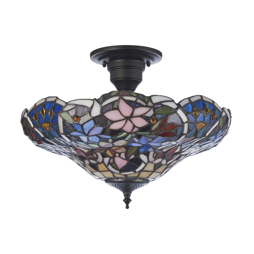 Endon 111915 - Påbygget Tiffany-loftlampe SULLIVAN 3xE27/10W/230V Ø 40 cm