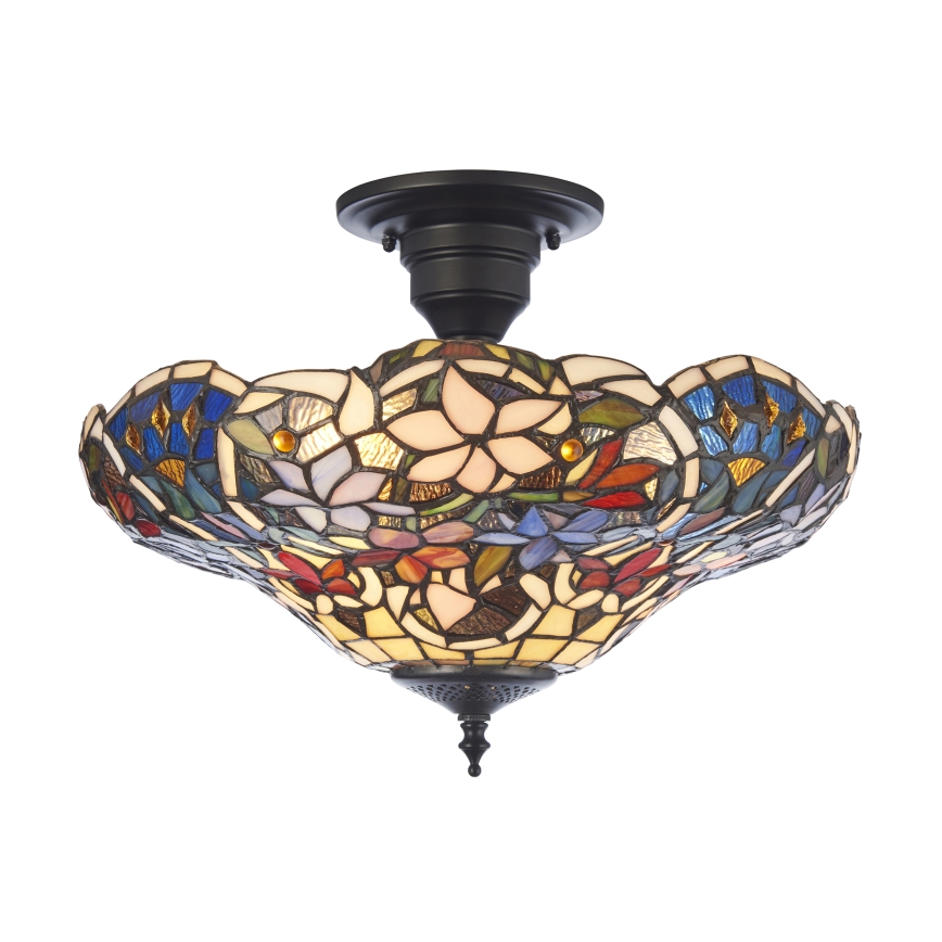 Endon 111915 - Påbygget Tiffany-loftlampe SULLIVAN 3xE27/10W/230V Ø 40 cm