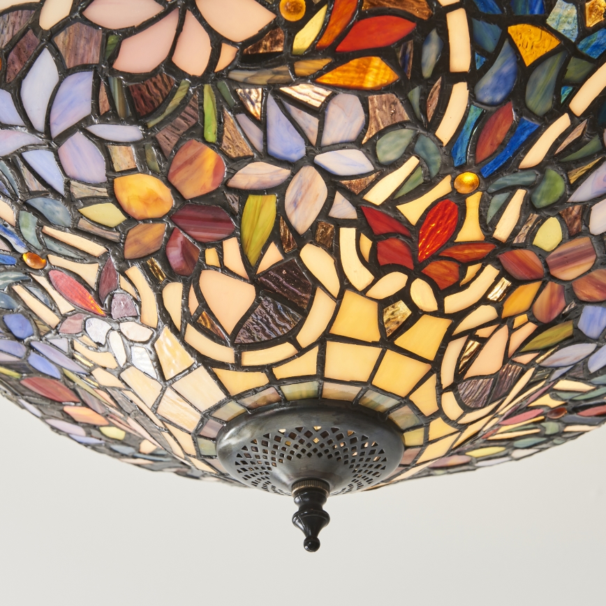 Endon 111915 - Påbygget Tiffany-loftlampe SULLIVAN 3xE27/10W/230V Ø 40 cm