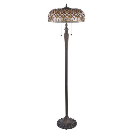Endon 111921 - Gulvlampe Tiffany MILLE FEUX 2 x E27 / 10 W / 230 V Ø 45 cm