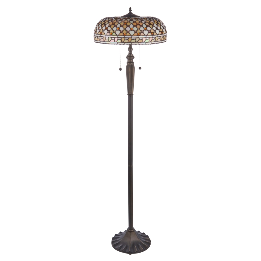 Endon 111921 - Gulvlampe Tiffany MILLE FEUX 2 x E27 / 10 W / 230 V Ø 45 cm