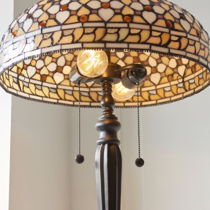 Endon 111921 - Gulvlampe Tiffany MILLE FEUX 2 x E27 / 10 W / 230 V Ø 45 cm