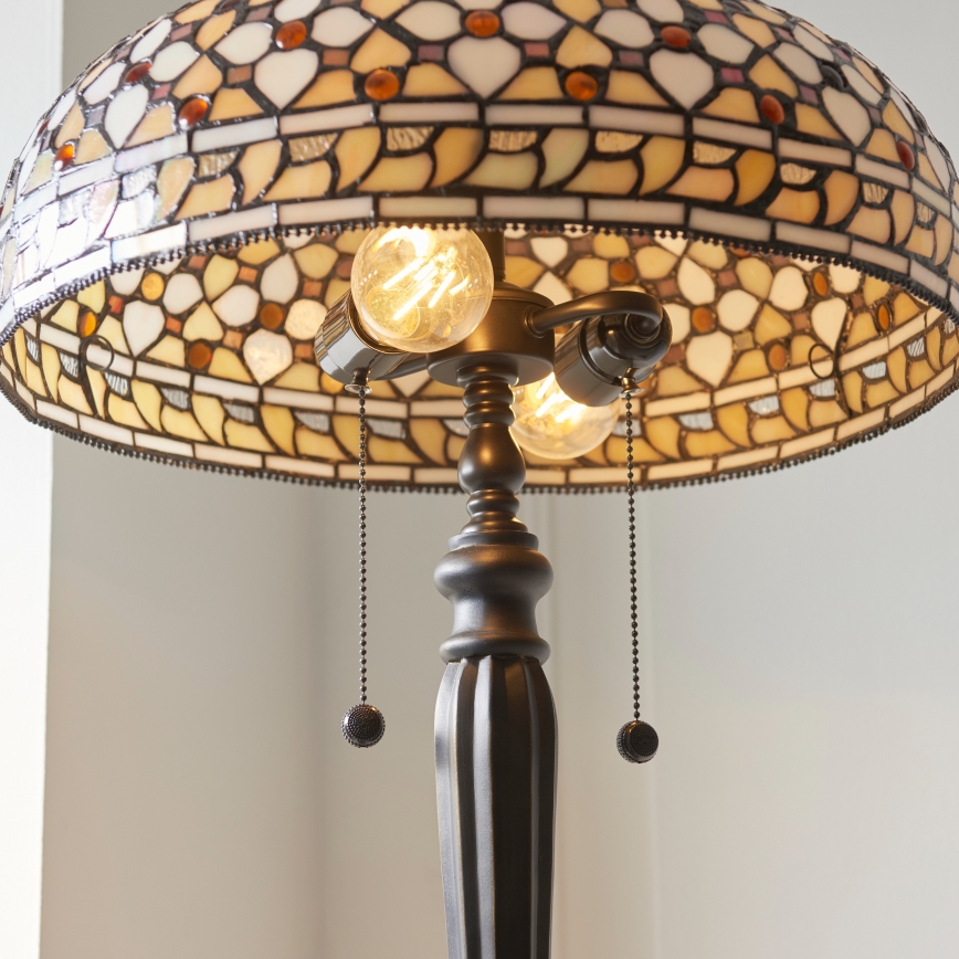 Endon 111921 - Gulvlampe Tiffany MILLE FEUX 2 x E27 / 10 W / 230 V Ø 45 cm