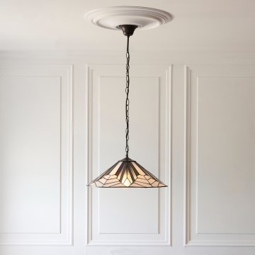 Endon 111922 - Kædeophængt lysekrone Tiffany ASTORIA 3xE27/10W/230V Ø 48 cm