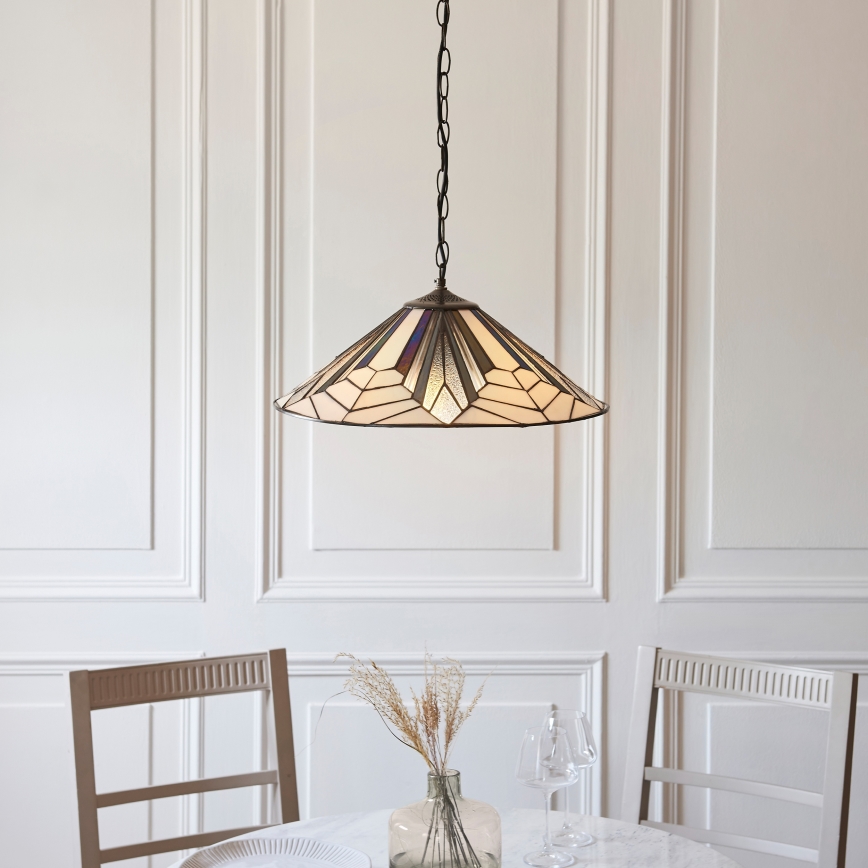 Endon 111922 - Kædeophængt lysekrone Tiffany ASTORIA 3xE27/10W/230V Ø 48 cm