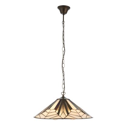 Endon 111922 - Kædeophængt lysekrone Tiffany ASTORIA 3xE27/10W/230V Ø 48 cm