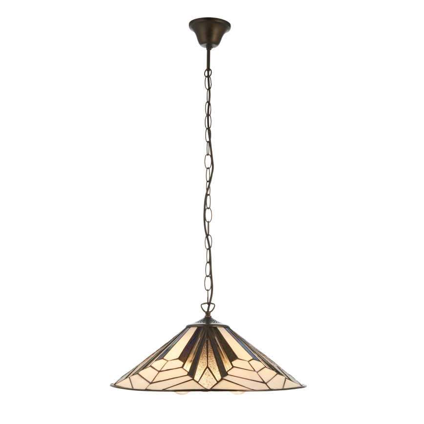 Endon 111922 - Kædeophængt lysekrone Tiffany ASTORIA 3xE27/10W/230V Ø 48 cm