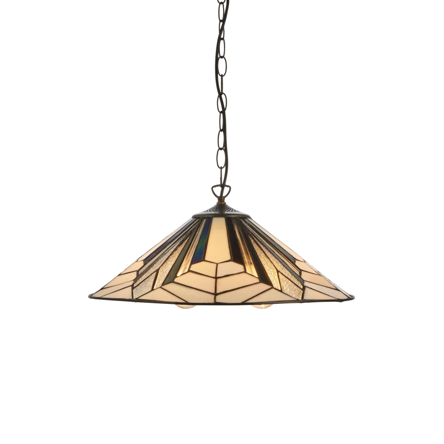 Endon 111922 - Kædeophængt lysekrone Tiffany ASTORIA 3xE27/10W/230V Ø 48 cm